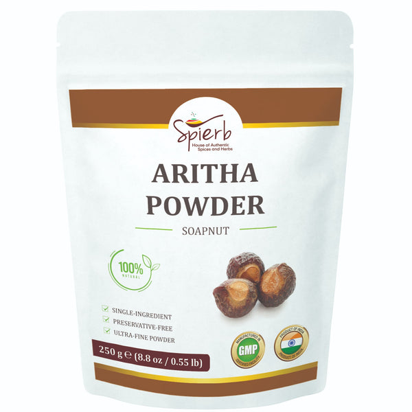 Front of a Spierb Aritha Powder pouch