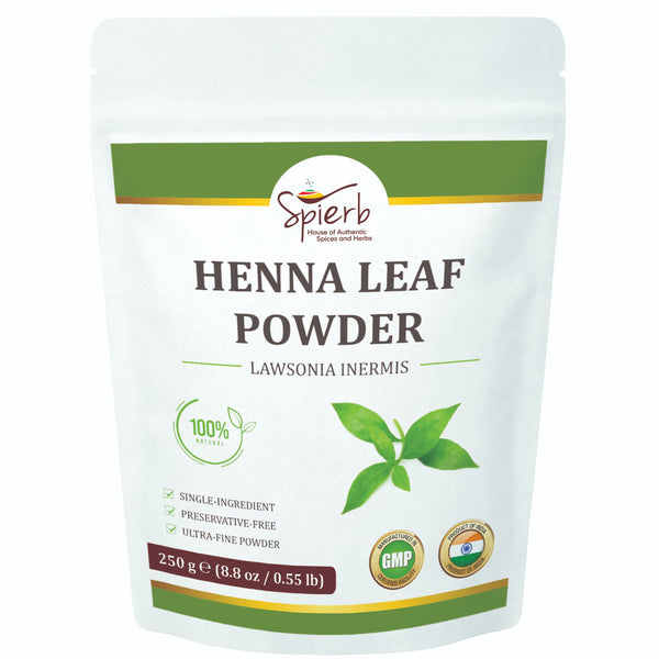 Front of a Spierb Henna Powder pouch
