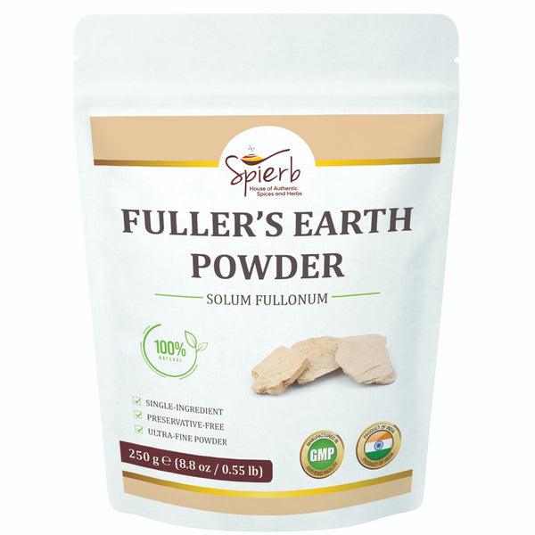 Front of a Spierb Fuller's Earth (Multani Mitti) Powder pouch