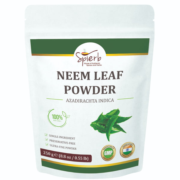 Front of a Spierb Neem Powder pouch